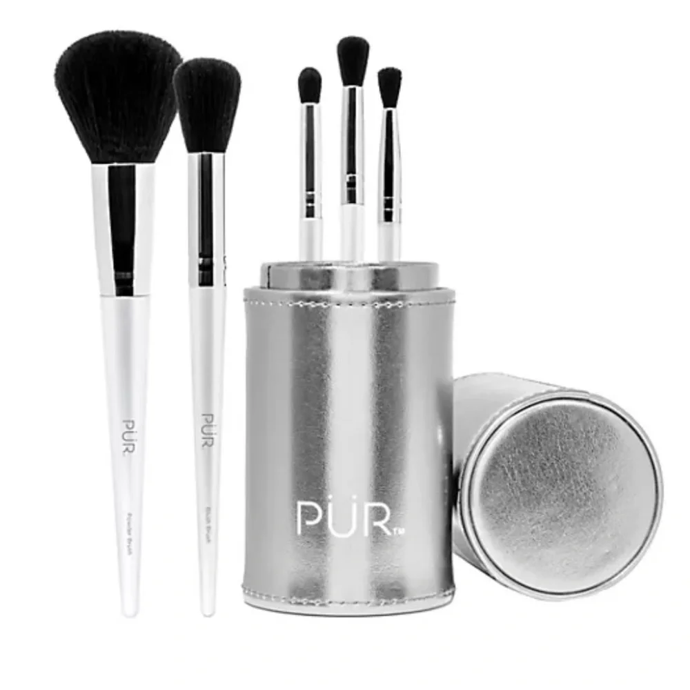 PÜR 5 Piece Brush Set with Holder - NWT